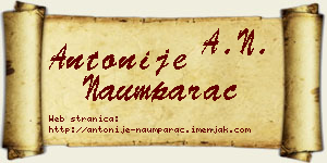 Antonije Naumparac vizit kartica